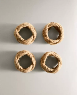 ZARA HOME КРУГЛЫЕ КОЛЬЦА ДЛЯ САЛФЕТОК (НАБОР ИЗ 4 ШТ.), СВЕТЛО-БЕЖЕВЫЙ