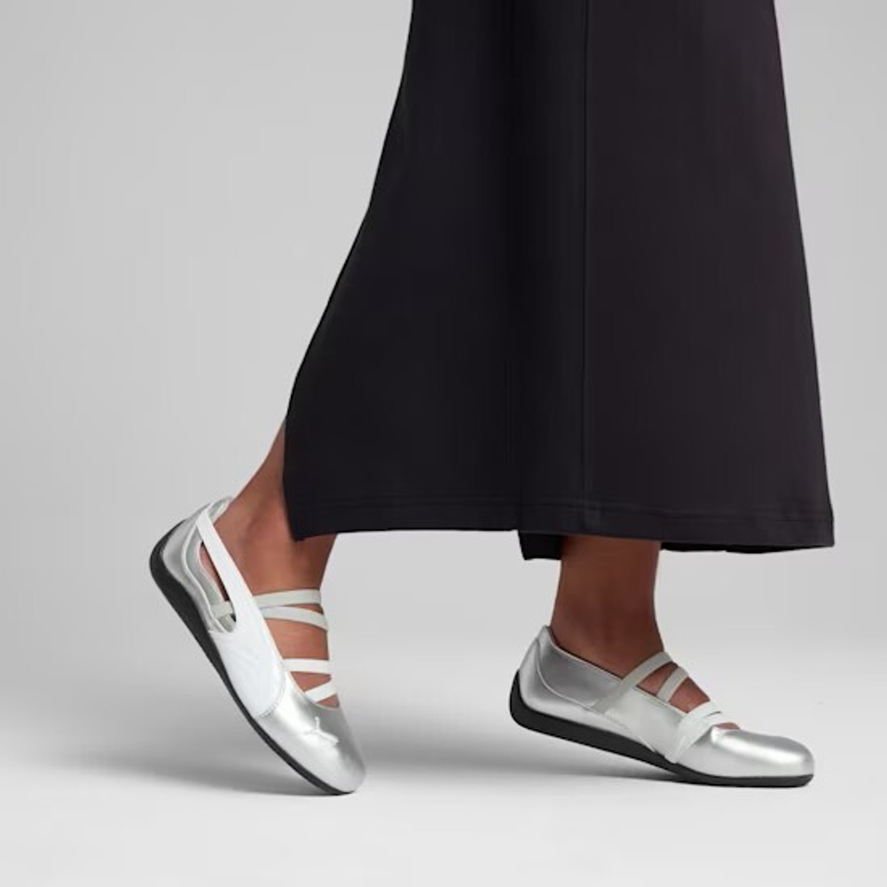 PUMA Женские кроссовки-балетки Speedcat Ballet Metallic, серебряный