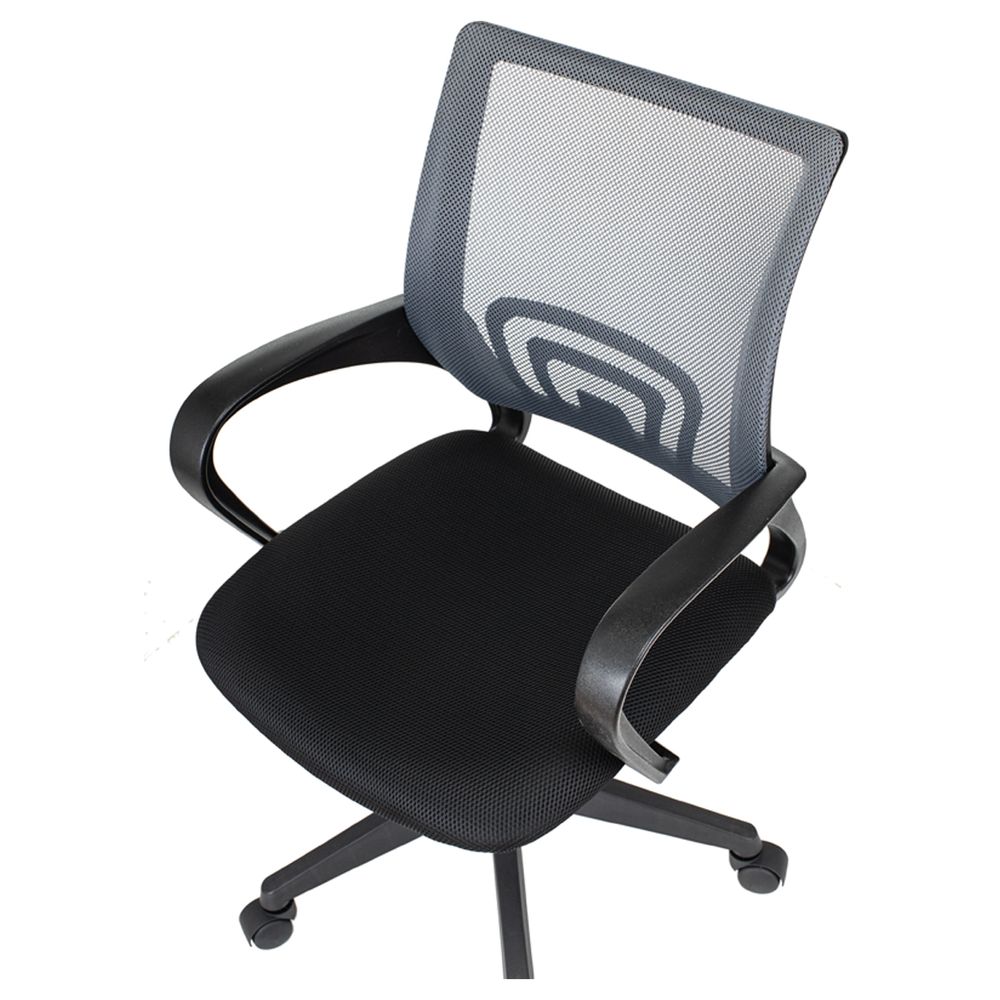 Кресло оператора Helmi HL-M95 R (695) "Airy", спинка сетка серая/сиденье ткань TW черная, пиастра