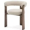 Стул Granite на 3 ножках из бежевого шенилла и массива ясеня в отделке орех