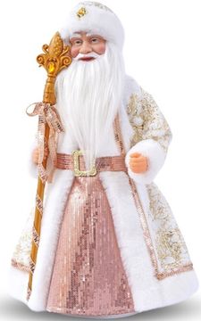 Дед Мороз Большой (золотой) (текстиль) – Премиум 700 г.