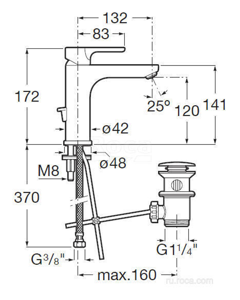 Смеситель Roca L20 Mezzo для раковины 5A3F09C00