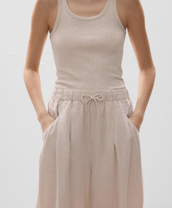 OYSHO Брюки-шаровары из 100% льна, песочный меланж