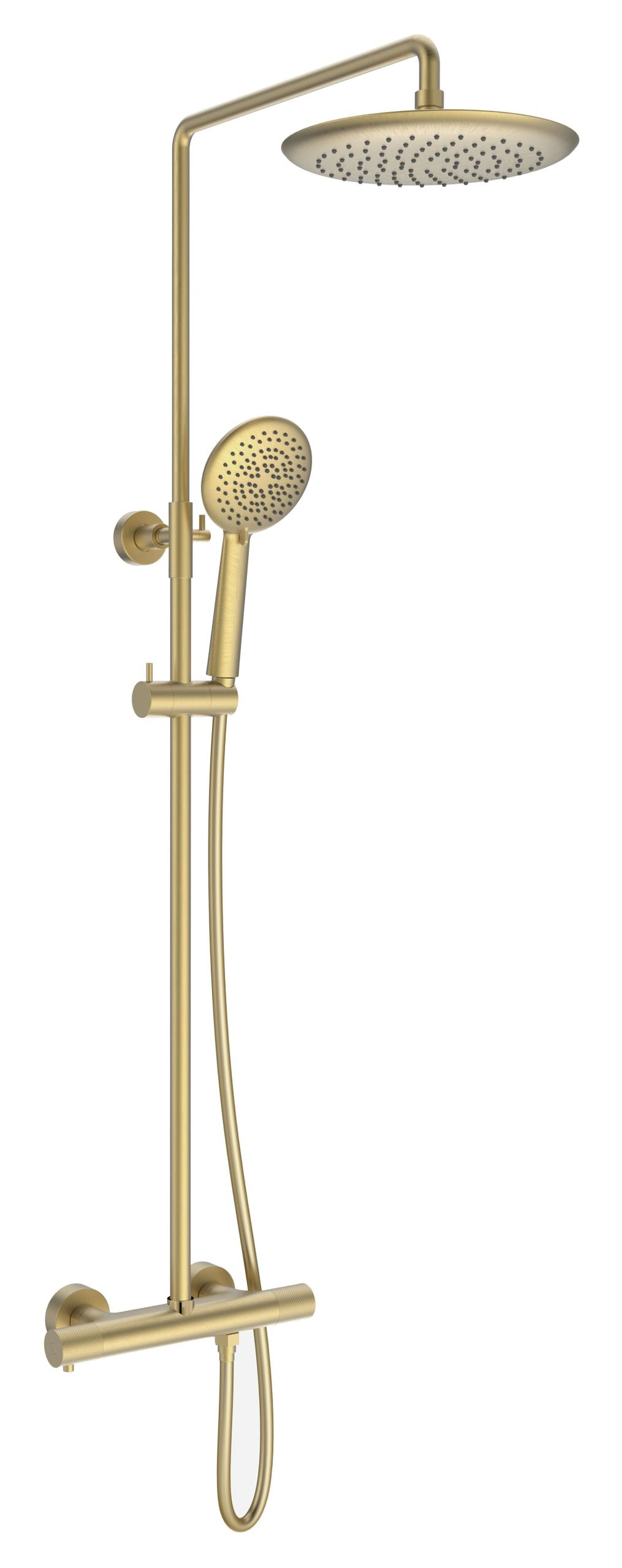 Душевая стойка Vincea Desire VSFS-1D0TBG термостатическая, брашированное золото