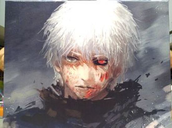 Картина на холсте Токийский Гуль Tokio Ghoul (50x40)