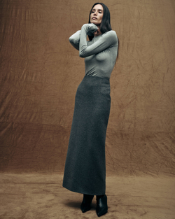 Юбка из драпа серая