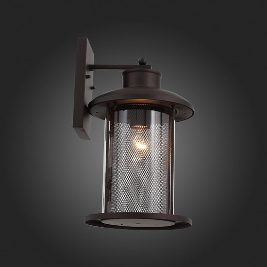 SL080.401.01 Светильник уличный настенный ST-Luce Темный кофе/Прозрачный, Темный кофе E27 1*60W LASTERO