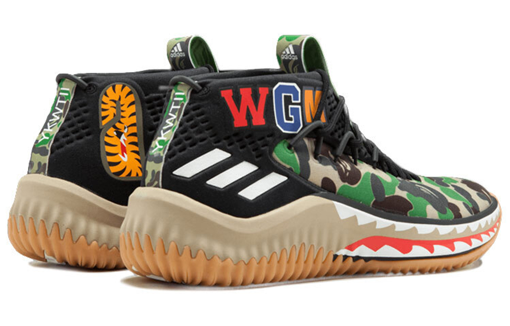 Кроссовки A Bathing Ape X Adidas D Lillard 4 Green Camo
