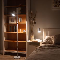 ULM-T600 2х6W-4500K-DIM WHITE Торшер напольный светодиодный. 2х6W. Сенсорный выключатель. Диммер. Белый. ТМ Uniel