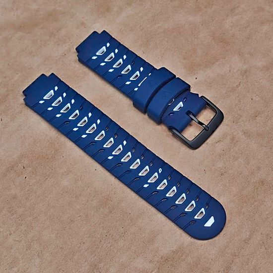 Ремешок для Garmin Forerunner 735XT / 220 / 230 / 235 / 620 / 630 силиконовый двухцветный (Синий / Белый)