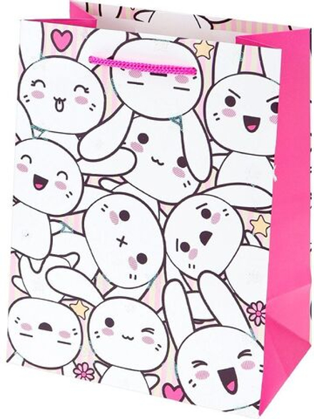 Пакет подар. бумажн. 18*23*10 см, 190гр/м2 Влюбленный зайка