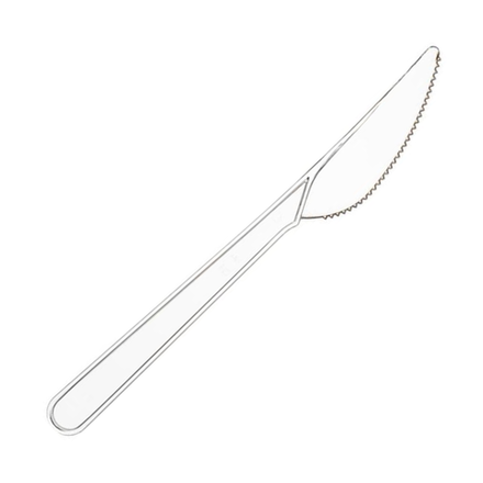 Нож пластиковый 18 см прозрачный премиум Complement (50шт/уп)