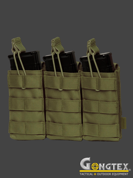 Подсумок открытый для 3 магазинов Gongtex. Олива