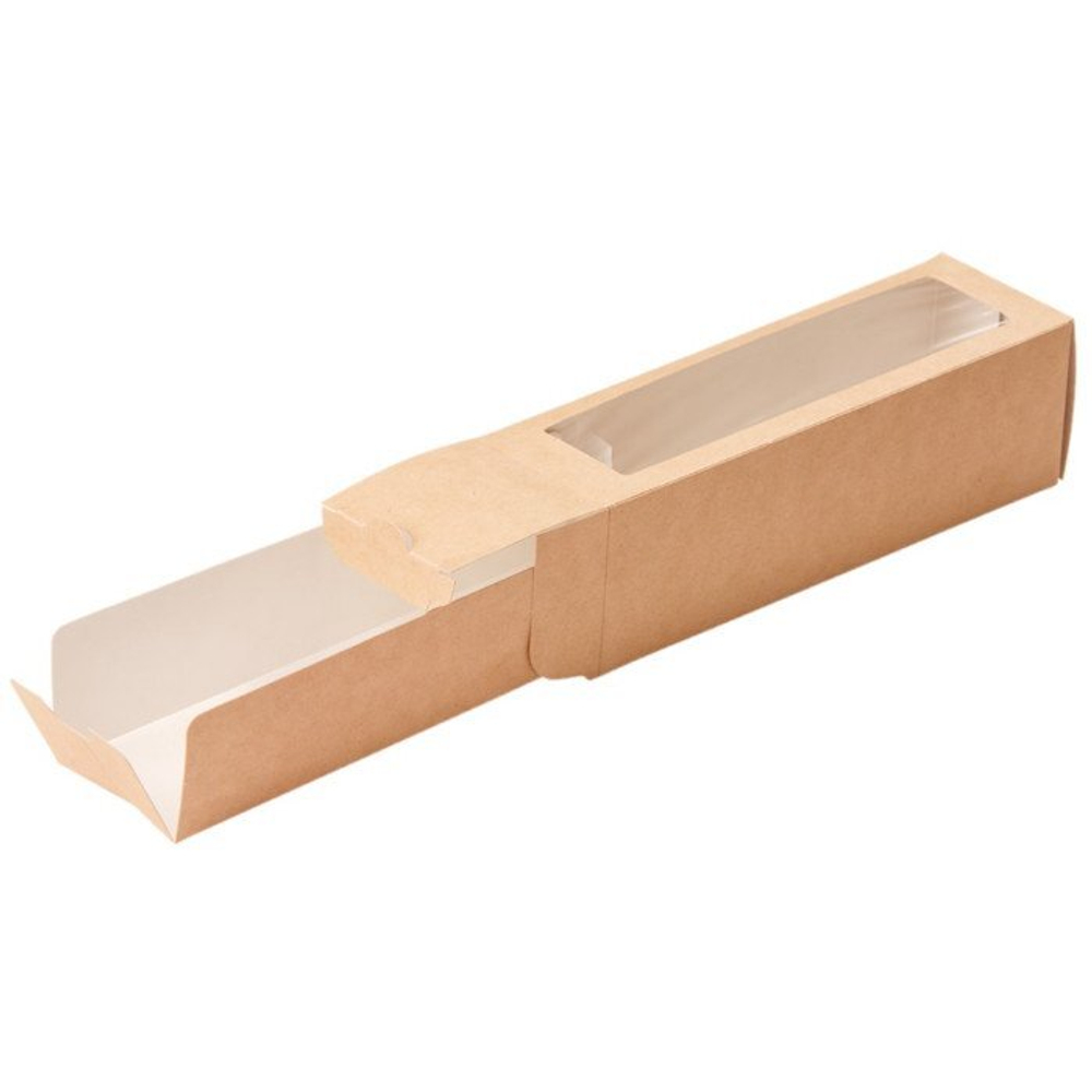 Коробка под 6 макарон крафтовая с окном