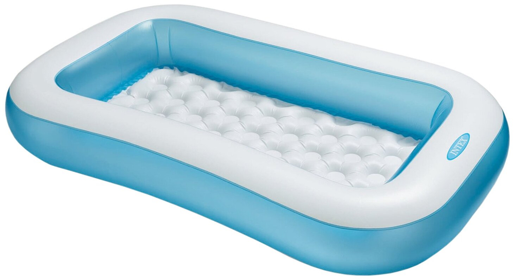 Бассейн надувной Intex 57403 Rectangular Pool 166х100х28 см / Прямоугольный многосекционный бассейн Интекс с надувным дном для дачи