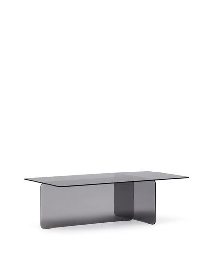 Журнальный столик Zaren из серого закаленного стекла, 120 x 60 см