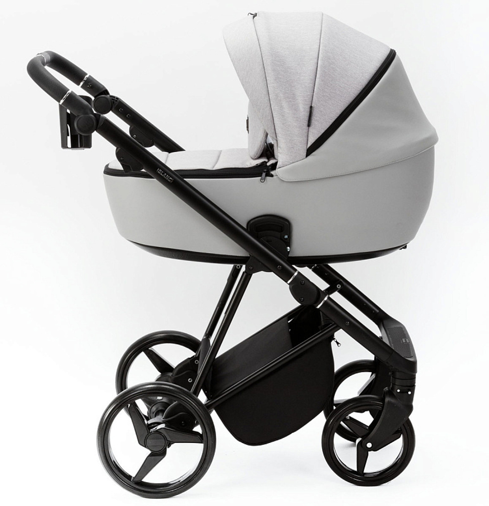 Детская коляска Adamex Blanc 2 в 1 BL-PS46 TIP (СВЕТЛО-СЕРЫЙ+СВЕТЛО-СЕРАЯ КОЖА)