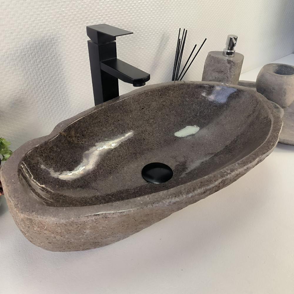 Каменная раковина из речного камня RS-04864 (56*34*15) 0857 из натурального камня