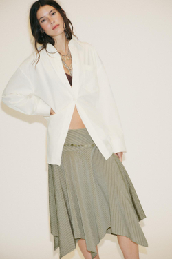 ZARA РУБАШКА ИЗ ПОПЛИНА, ЭКРЮ