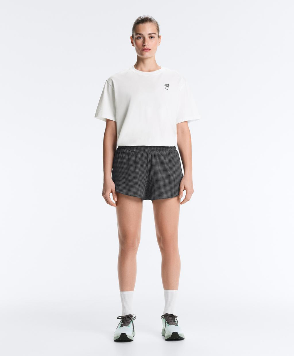 Oysho Футболка Boxy из смесового хлопка с надписью, белый