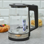 Чайник электрический 2л HP-2700BK, стеклянный с точечной подсветкой, диск, черный