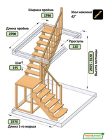 Лестница на второй этаж К-002м/4 Правая