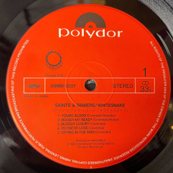 Винтажная виниловая пластинка LP Whitesnake Saints and Sinners (Japan 1982) (No Obi) Rock An' Roll Angels