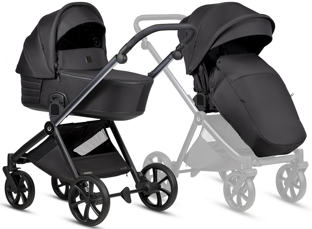Детская коляска Tutis Mio 3 Plus Black Edition New 3 в 1 с автокреслом Beno Beige 1622060 Obsidian