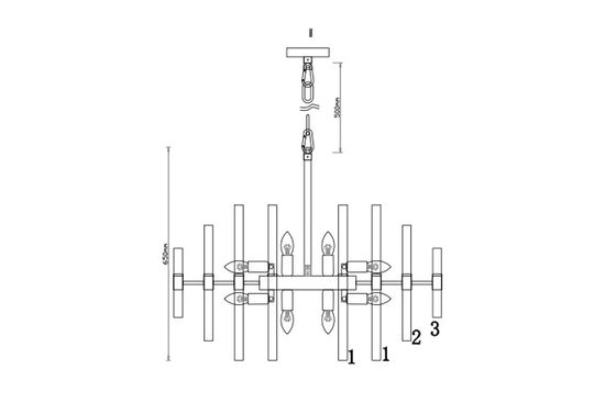 62GDM-810021-800 Люстра Serena прозр.стекло/золото d80см h65см