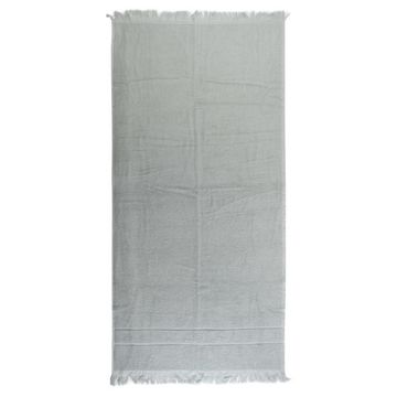 Полотенце банное, с декоративной бахромой. Цвет серый