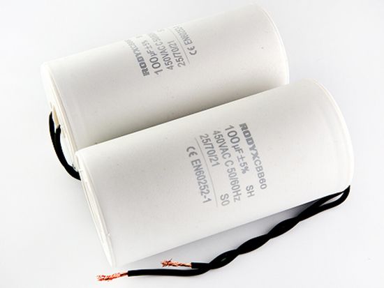 Пусковой конденсатор 100мкФ 450в гибкие выводы / CBB60 / RODYX