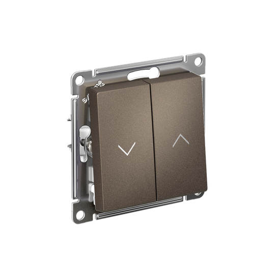 ATLASDESIGN 2-клавишный ВЫКЛЮЧАТЕЛЬ ДЛЯ ЖАЛЮЗИ, сх.4, 10А, механизм, МОККО