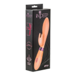 Бежевый вибратор 20,5см с клиторальным отростком Indeep Leyla Beige