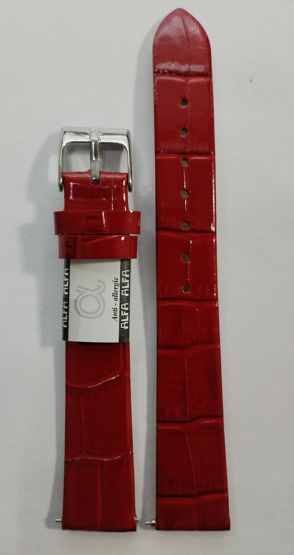 16 мм. Ремень кожаный. Лаковый крокодил.