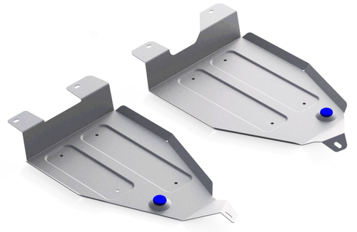 Защита топливного бака Rival для Nissan Murano Z51/52 (V - 3.5) 2007-2016 2016-н.в., штампованная, алюминий 4 мм, с крепежом, 2 части, 333.4159.1