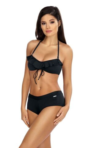 Раздельный купальник с оборками на лифе (Размер: 80/40) (Цвет: черный)