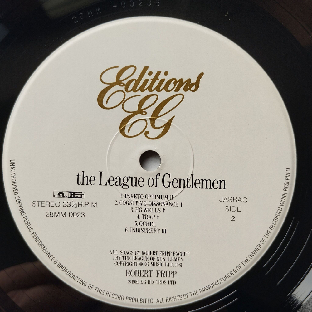 Винтажная виниловая пластинка LP Robert Fripp (From King Crimson) The League Of Gentlemen (Japan 1981) (No Obi)