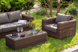 "Боно" лаунж-зона из искусственного ротанга, цвет коричневый