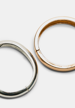 STRADIVARIUS Набор из 2 жестких браслетов, золотой