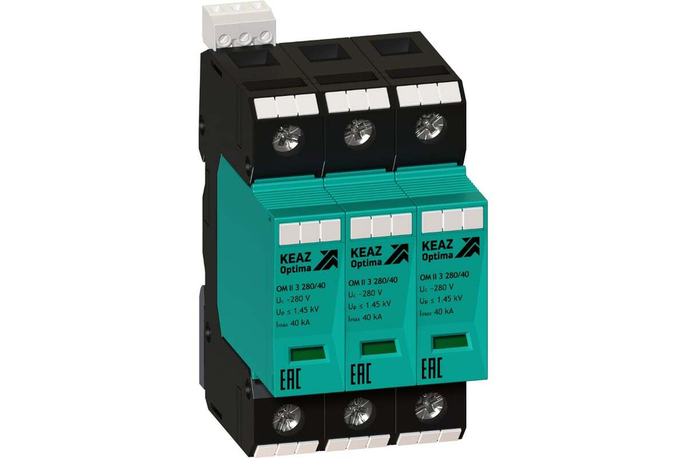 Ограничитель импульсных перенапряжений (УЗИП) OptiDin OM-I-3-280/12,5/R КЭАЗ