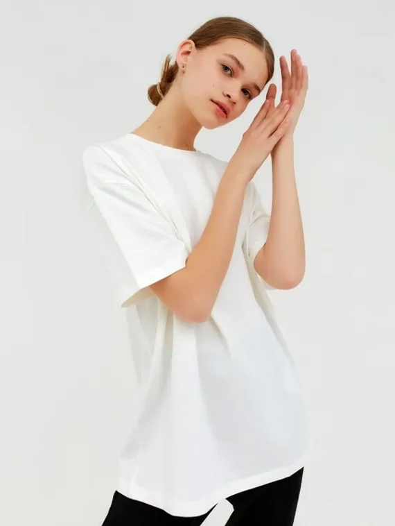 Футболка женская MINAKU: Оversize, цвет экрю, р-р 48