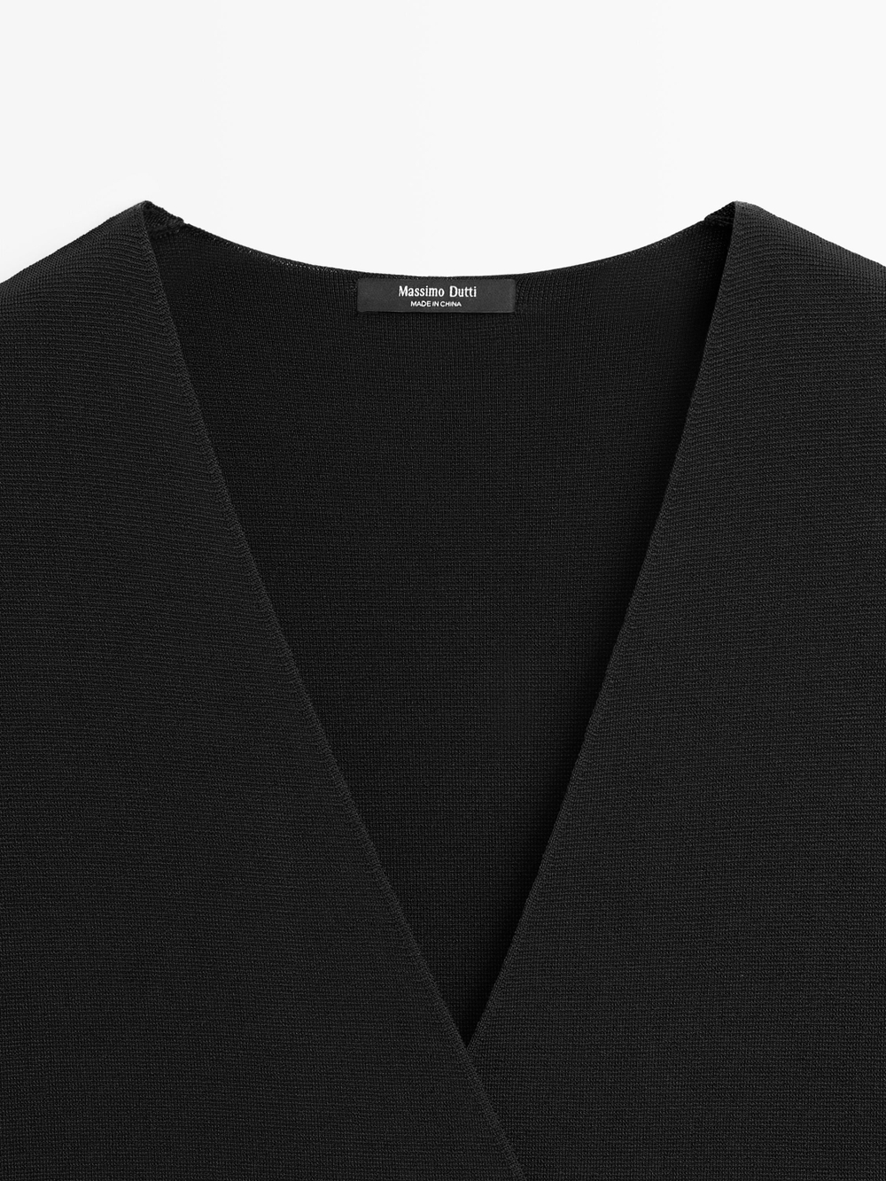 Massimo Dutti Длинный жилет внахлест, черный