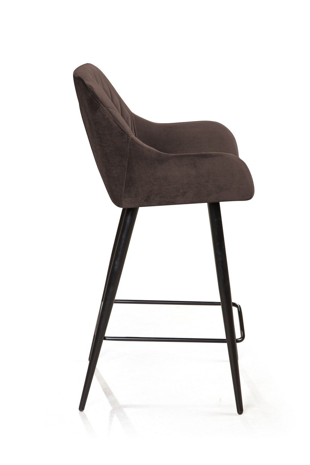 Стул полубарный Robert поворотный 360 градусов, бархат антрацит 14