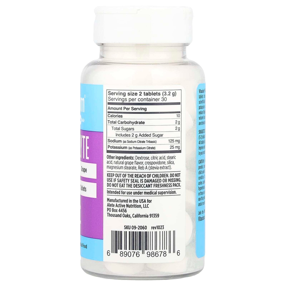 Vitassium, Electrolyte Fastchews®, виноград, 60 жевательных таблеток