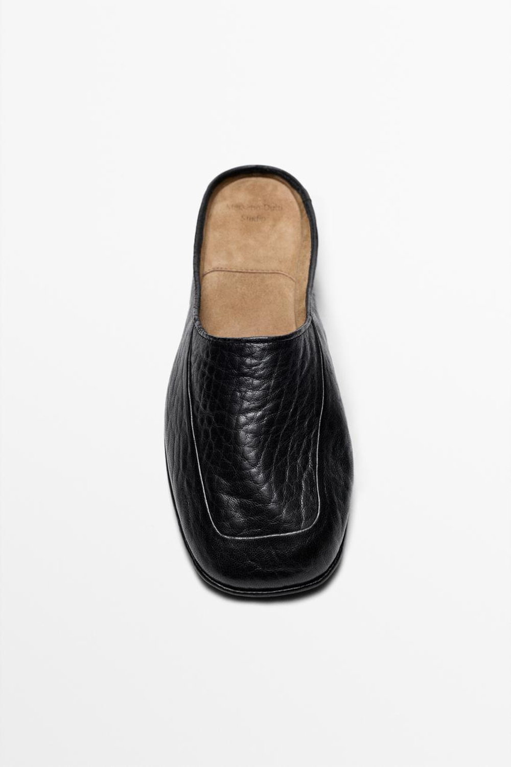 Massimo Dutti Мюли из мягкой кожи - STUDIO, черный