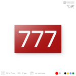 Номер на дверь 777, табличка на дверь для офиса, квартиры, кабинета, аудитории, склада, красная 120х70 мм, Айдентика Технолоджи