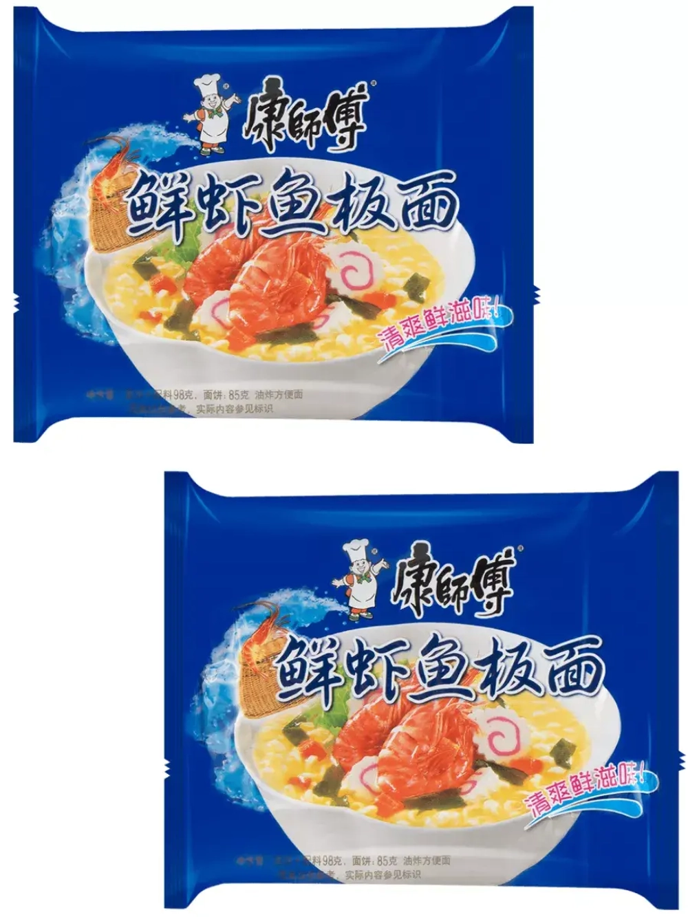 Лапша со вкусом Креветок и Морепродуктов 98 г * 2 шт