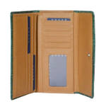 Кошелек Cross Bebe Coco, кожа наппа, зелёный/рыжий, 19,5х10,5х3 см