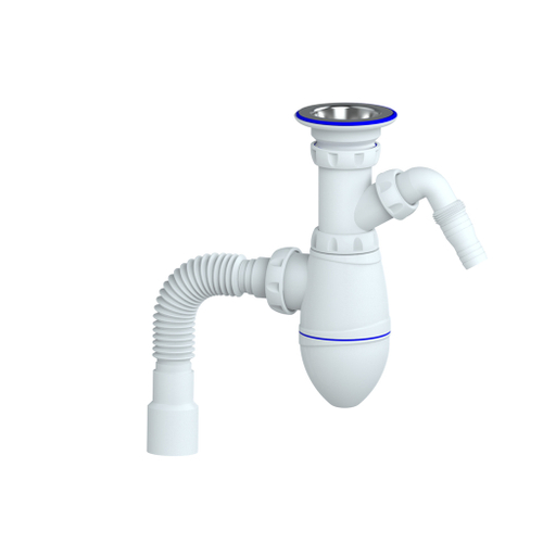 Сифон 1 1/4*32 M322V с носиком, с гофрой 32*40*50  UNICORN