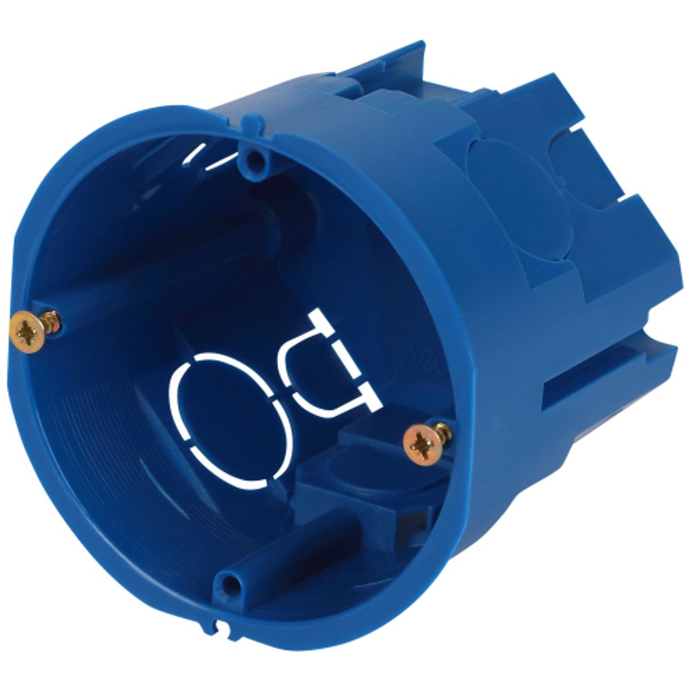 Коробка установочная ЭРА KUT-68-60-blue синяя 68х60мм для твердых стен саморезы IP20